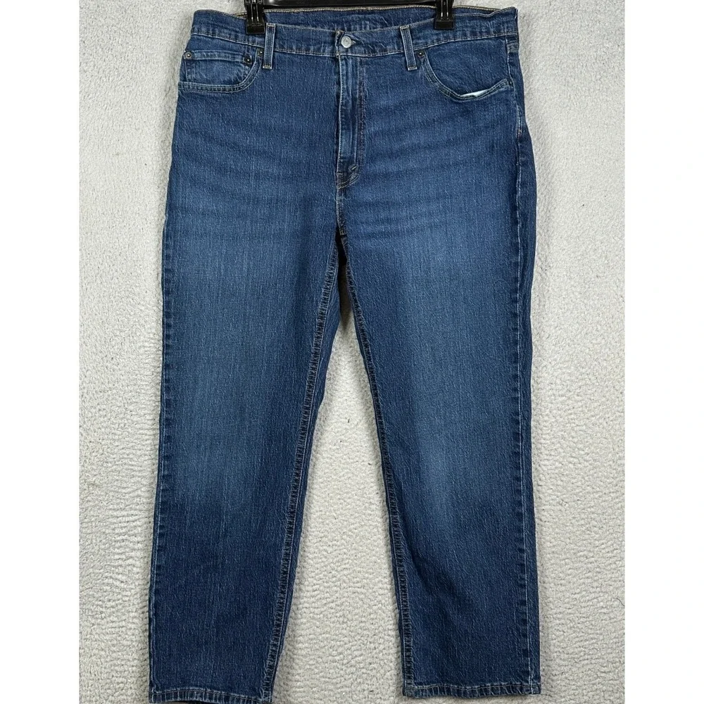 Levis 541 Jeans Mens 38X29 Blue Athletic Fit Tapered Distressed Stretch Denim